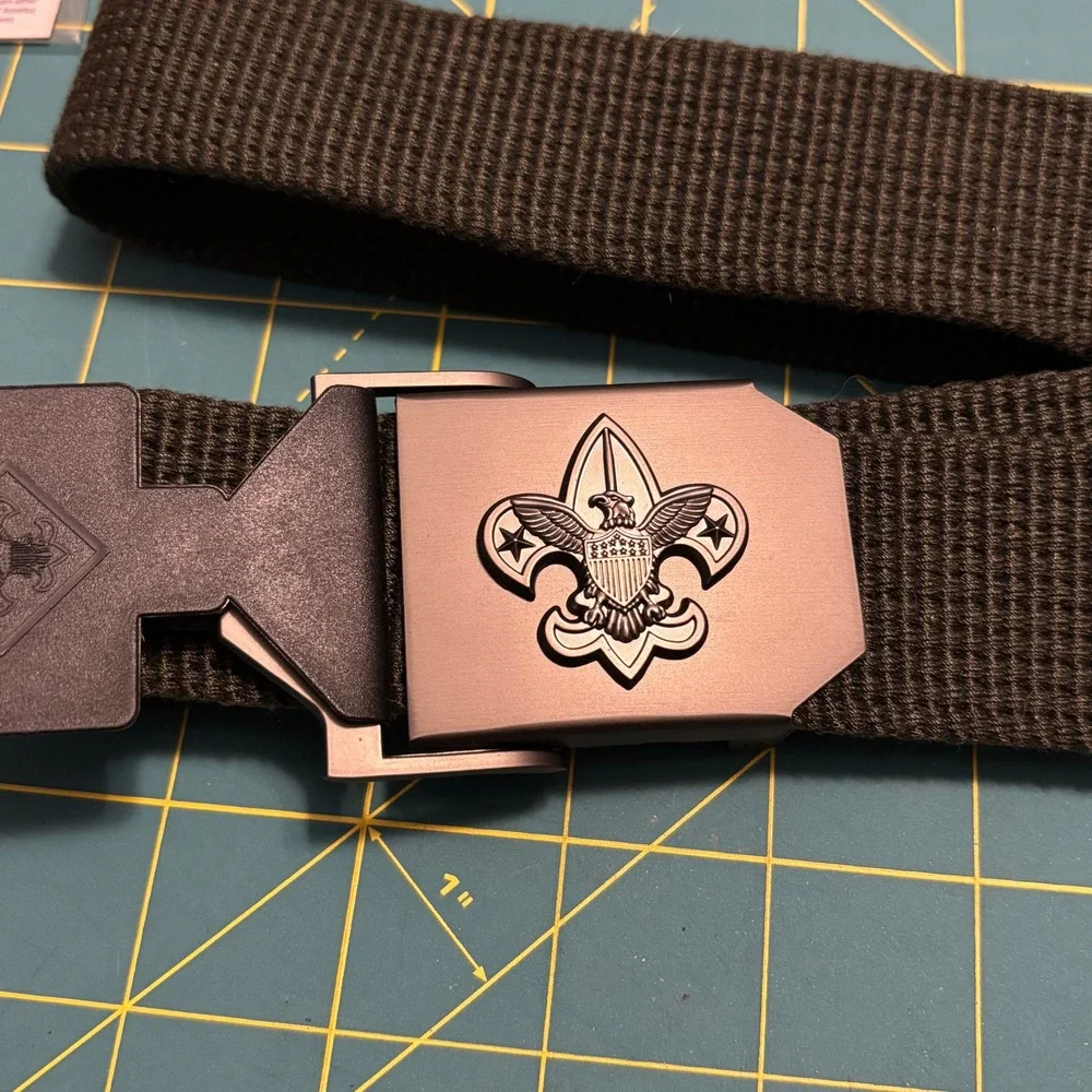 Boy Scouts of America Web Belt Olive Green BSA Buckle M/L 42 Inch 64042